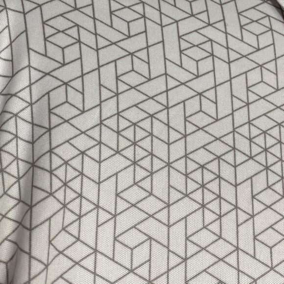 Collars & Co Polo Shirt Mens L White Geo Dress Collar Performance Golf Preppy - Picture 7 of 10